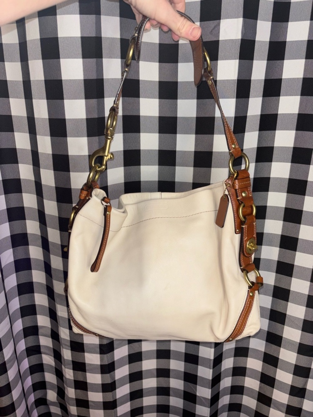 Coach Carly Cream Leather Hobo Bag 2007